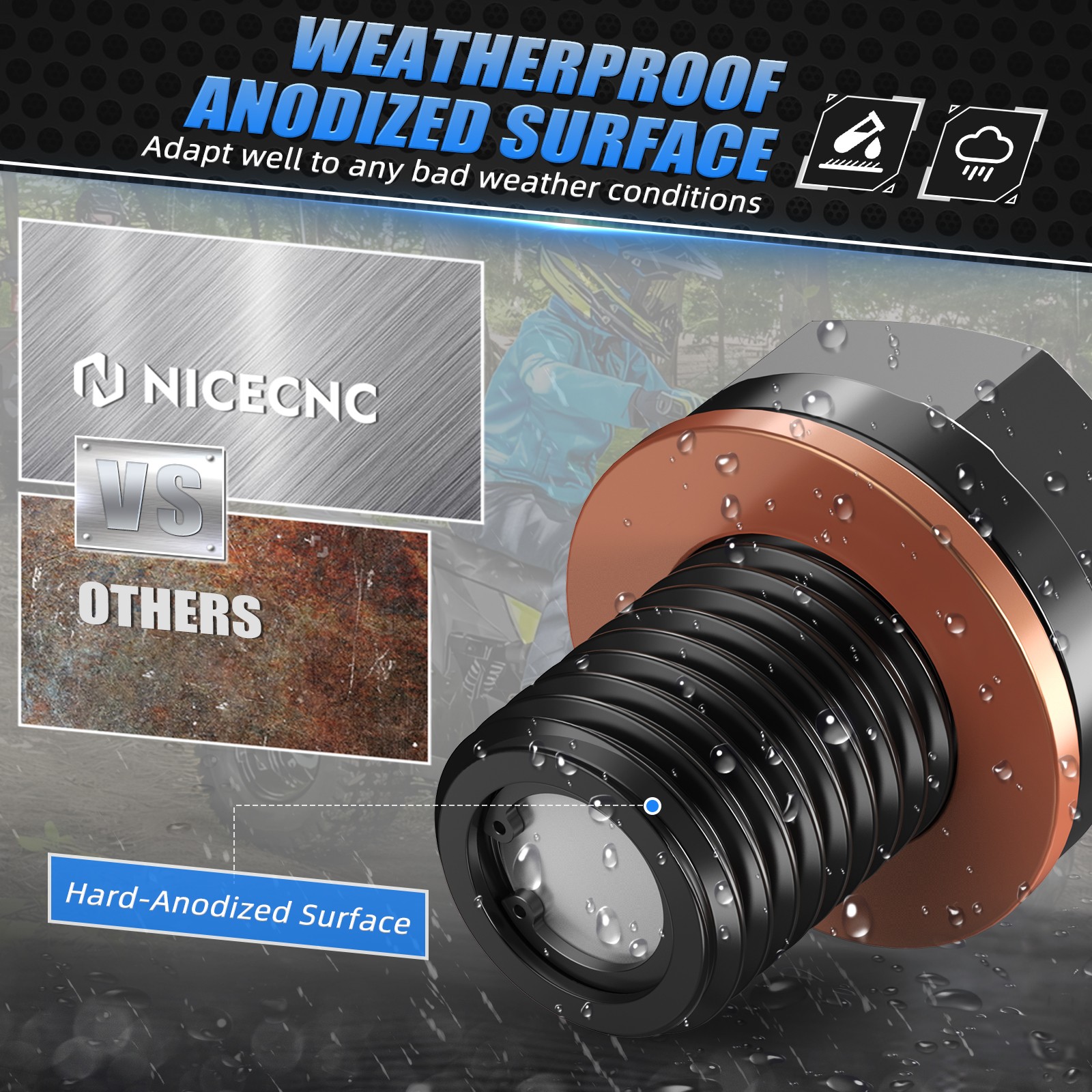 NICECNC Oil Drain Plug With Copper Gaskets For Honda TRX450ER Electric Start