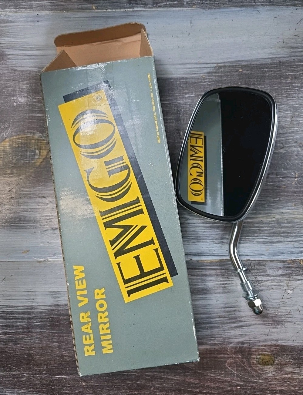 Emgo Universal Rear View Mirror Chrome Plain Short Stem Harley 20-21706