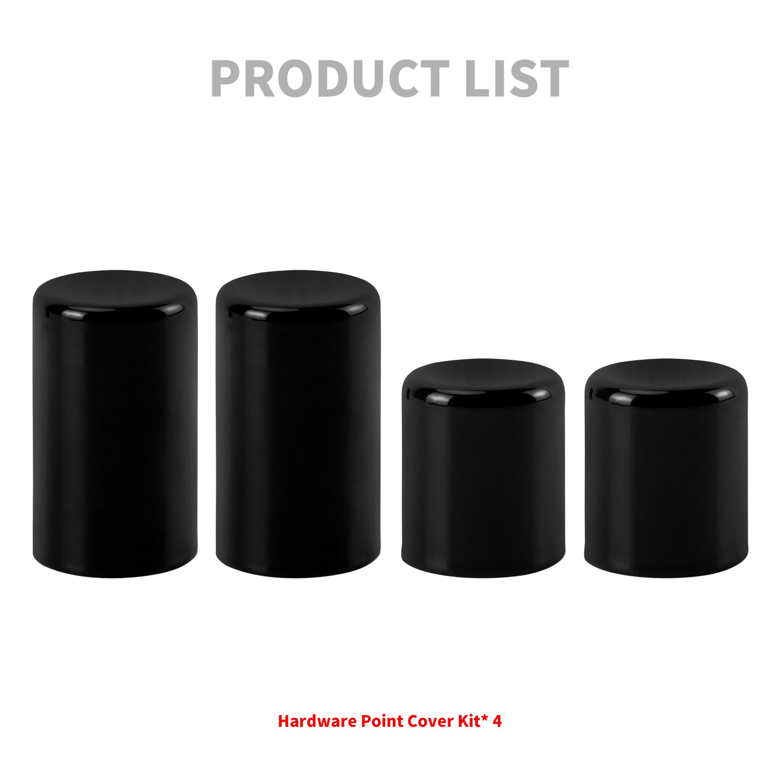 4x Black Docking Hardware Magnet Point Covers Caps For Harley 2009-2025 Touring