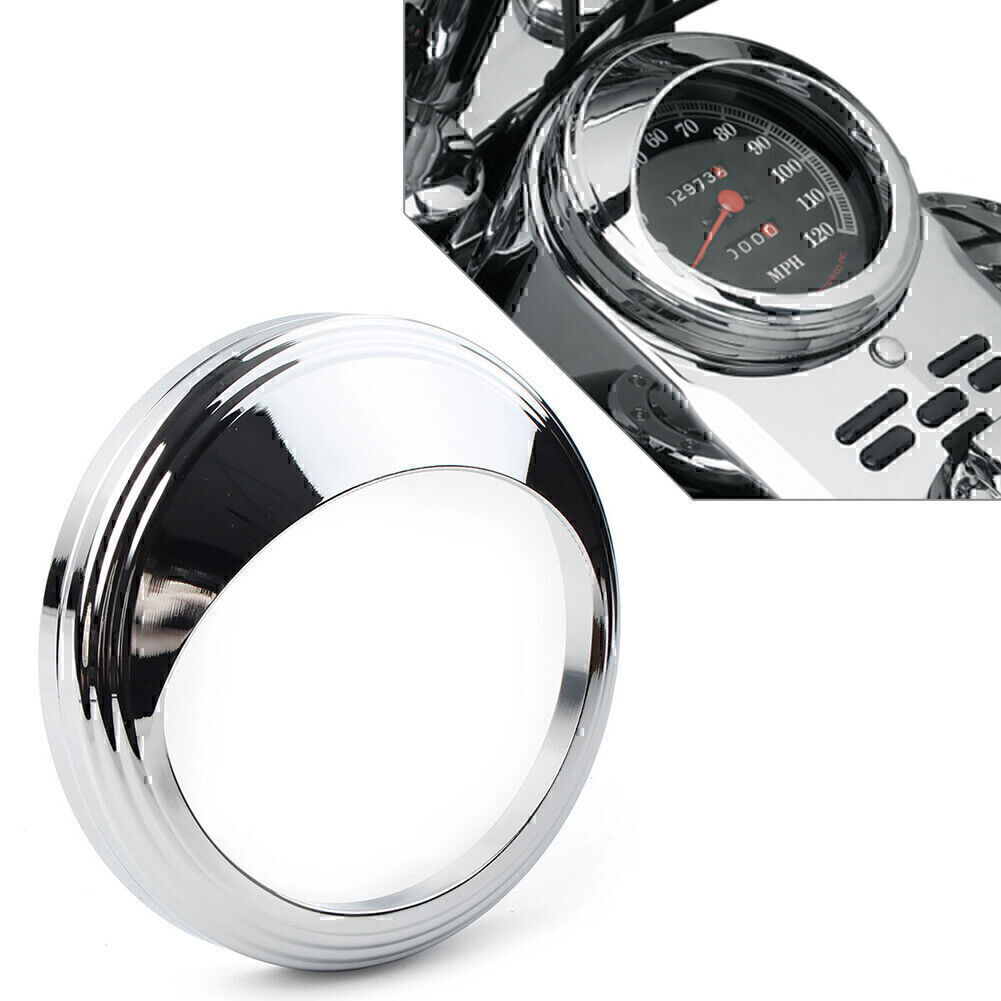 Aluminum Bezel chrome trim ring visor cover For Harley with 5″ Speedometer