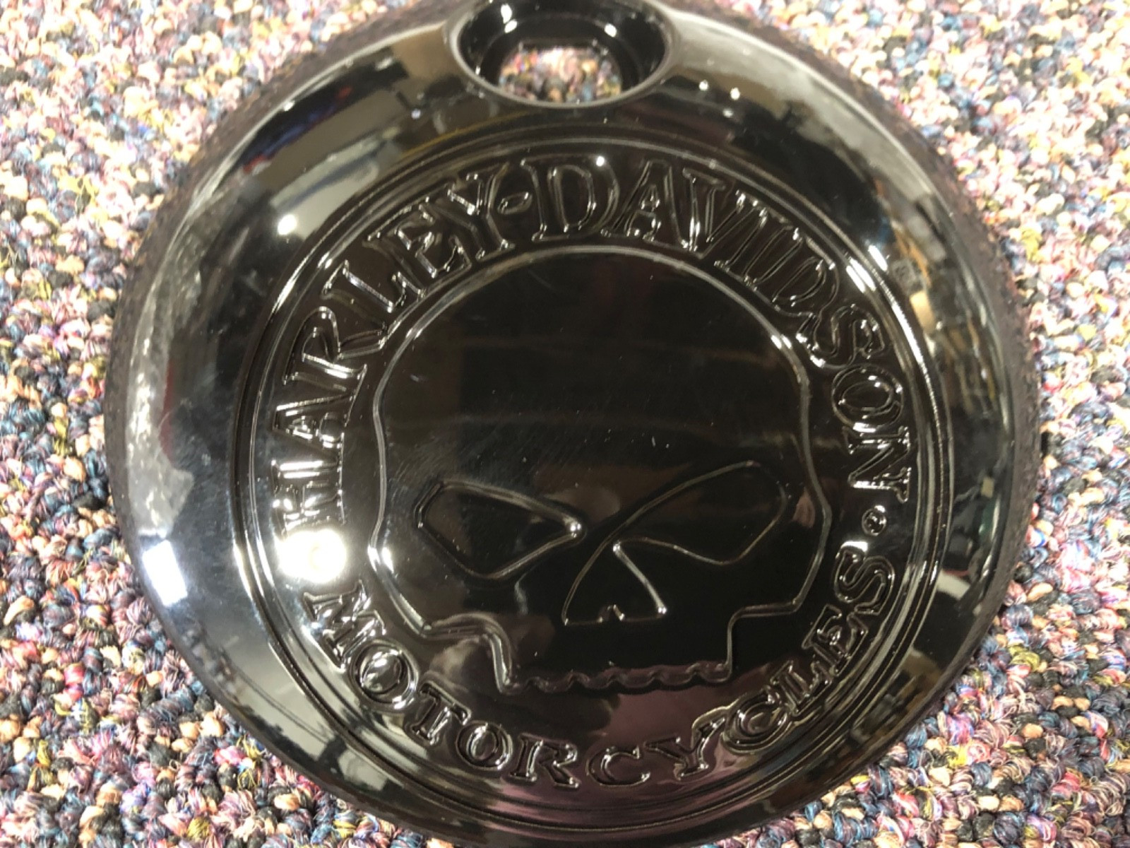 Harley WILLIE G. SKULL Fuel Tank Console Street Glide FL BLACK GLOSS POWDER COAT