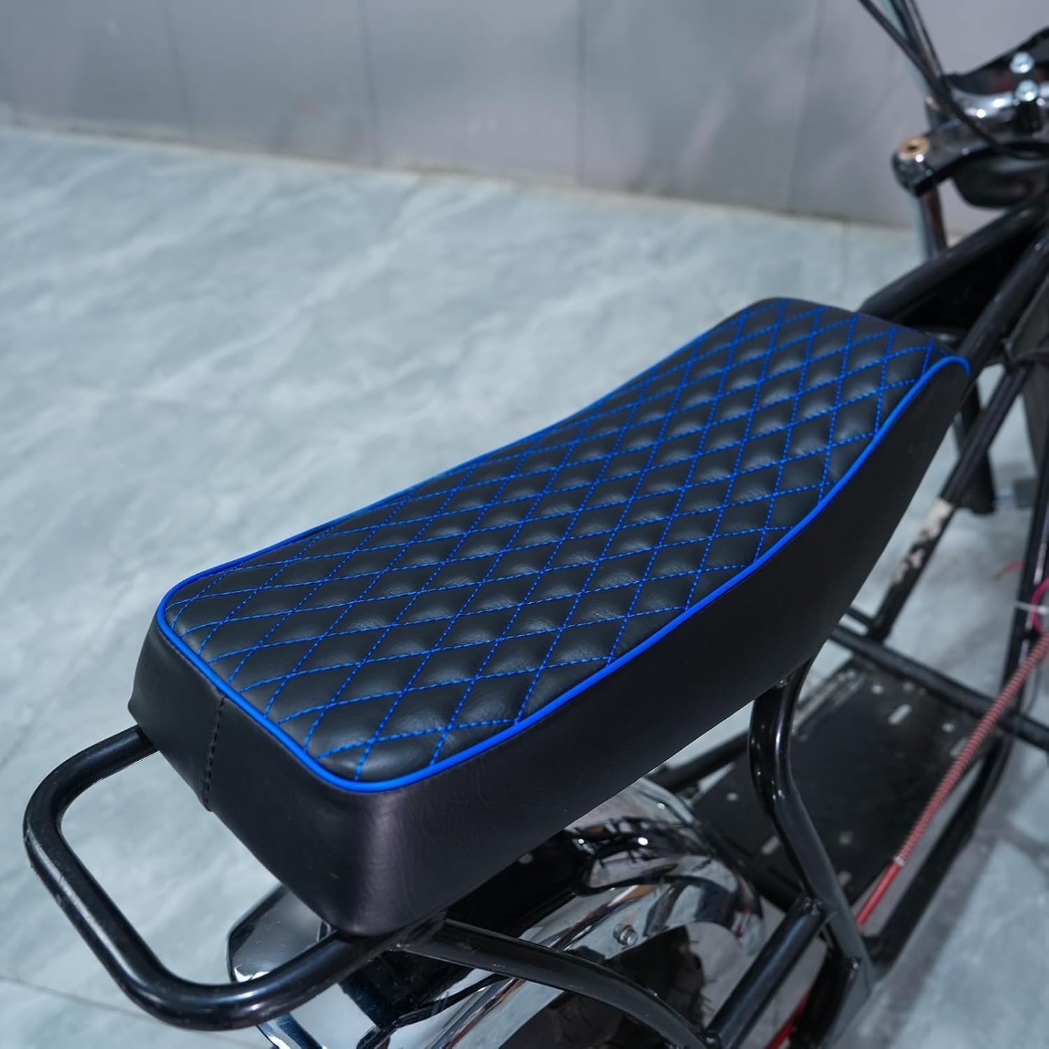 Blue Diamond Stitch Retro Seat Cushion for Coleman RB100 RT100 Mini Bike