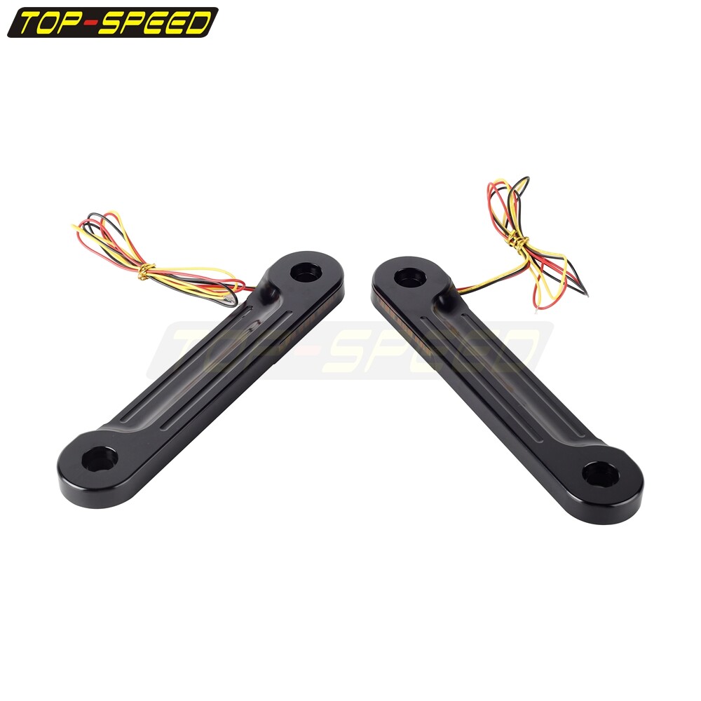 Flush Fork Amber Turn Signals Light White Running Light Brackets For Harley