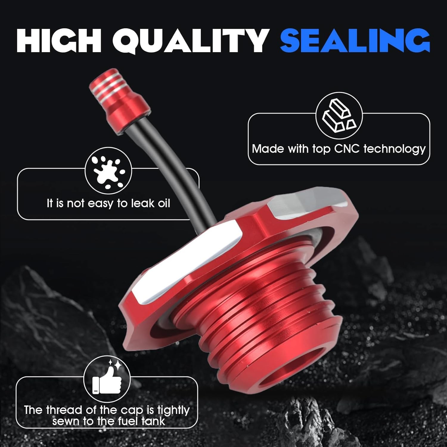 Gas Fuel Tank Cap CNC Fit For CRF110 CRF125 CRF250F 2019-2026 Dirt Bike Red