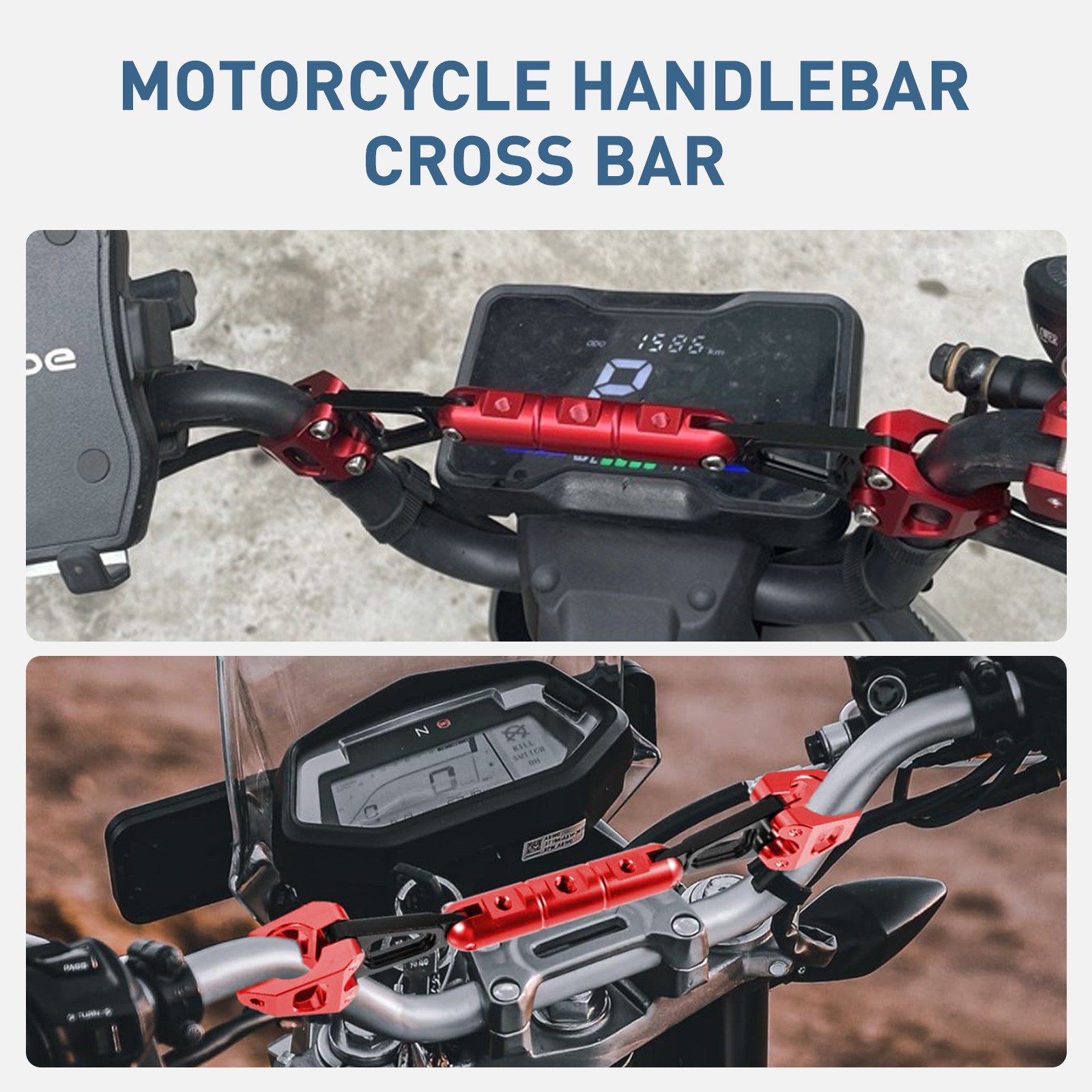 Universal Motorcycle Balance Bar Handlebar Crossbar 18–22mm Aluminum Adjustable