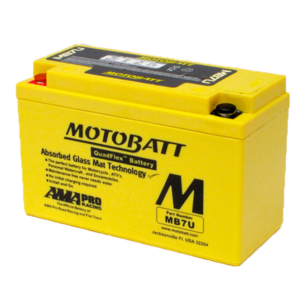 Motobatt MB7U Battery Quadflex AGM – 12v 6Ah 100CCA (YT7B-BS, YT7B-4)