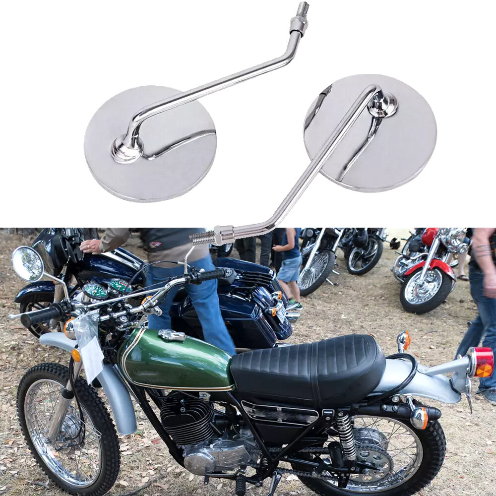 Pair 10mm Round Mirrors For Honda CL90 CT90 CB100 CL100 CL125 CB125 Left & Right