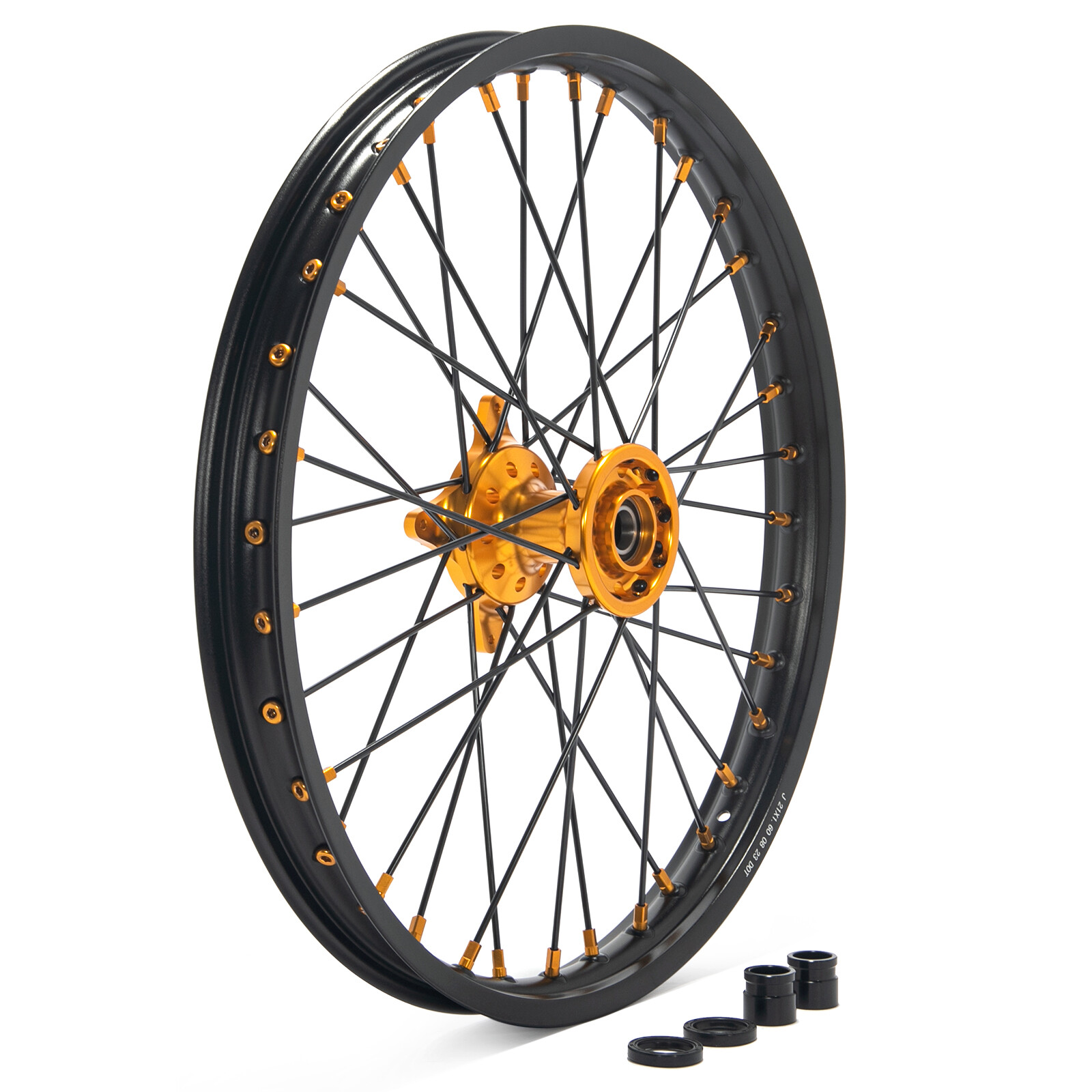 For Suzuki 21/18 CNC Machined Wheels Gold Hubs Set RMZ250 2007-24 RMZ450 2005-24