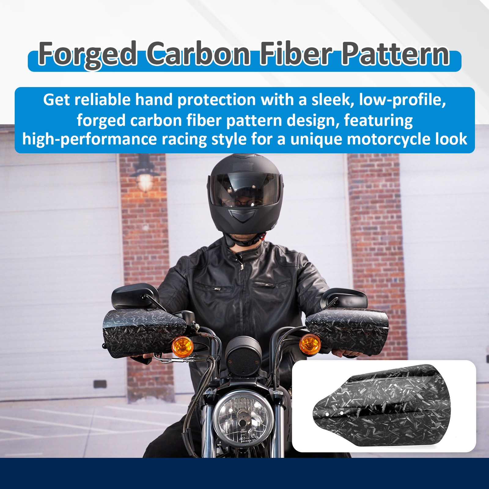 Forged Carbon fiber Pattern Club Style Hand Guards For Harley Softail Dyna