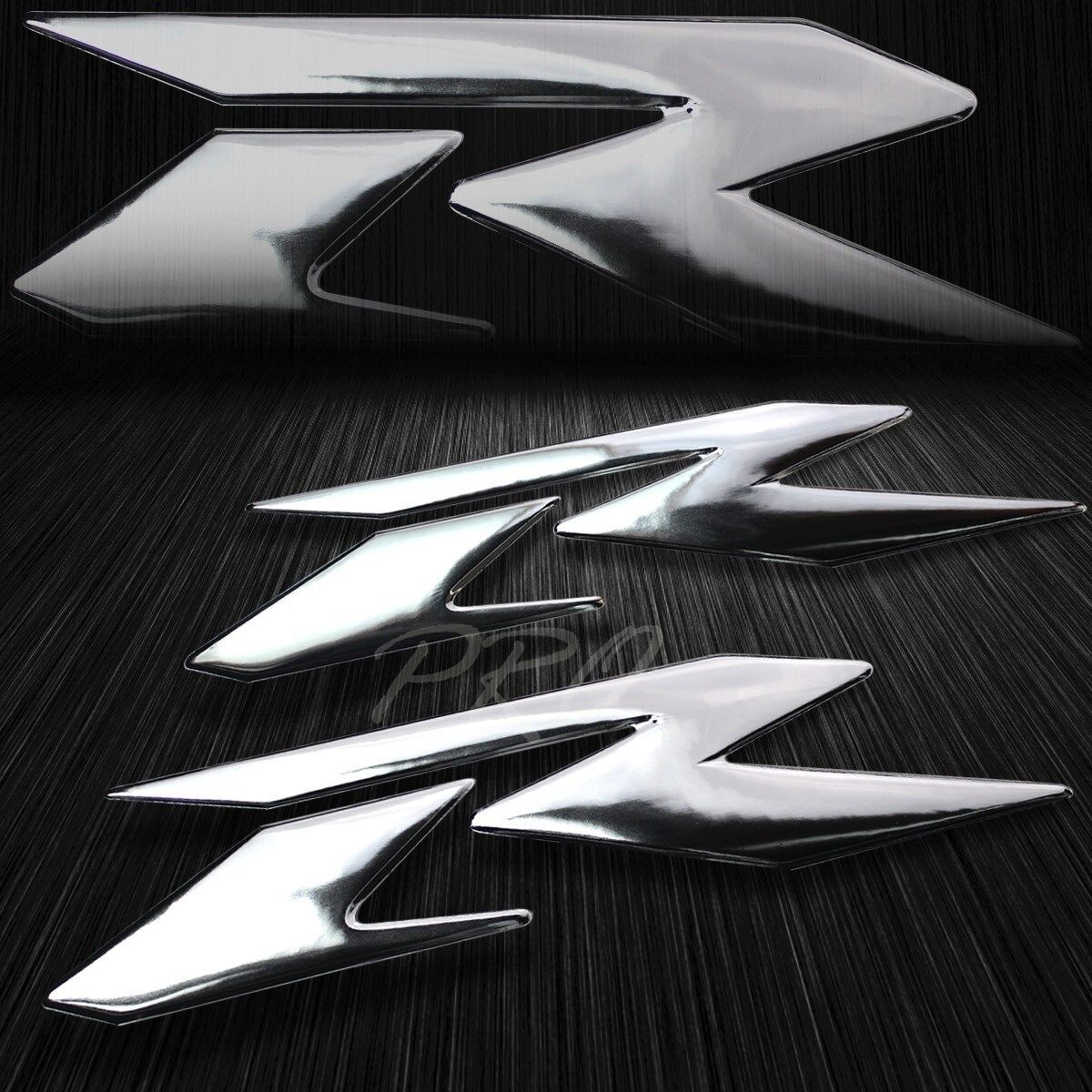 5″ Chrome 3D Vinyl Emblem GSX-R/R1/R6/CBR/ZXR Fairing/Fender/Tank Sticker Silver