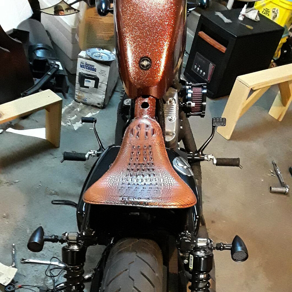 Motorcycle Spring Solo Driver Seat Saddle For Harley Sportster Chopper Bobber A