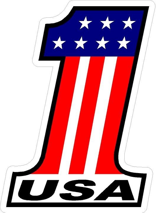 #618 (2) 3.5″ USA 1 Racing sponsor Label Vintage Decal Sticker LAMINATED