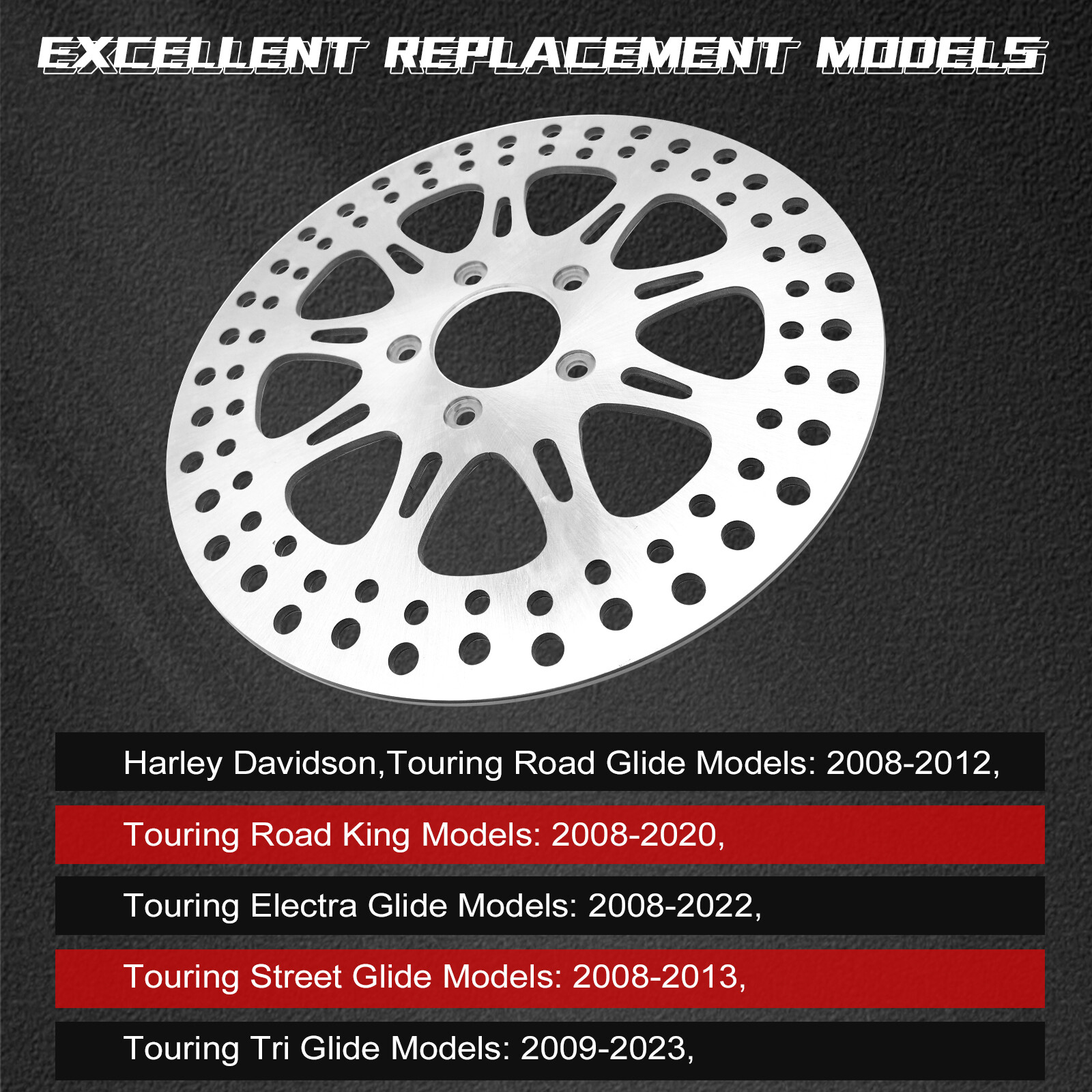 11.8″ Front Brake Rotors Bolts for Harley Touring Bagger Road King Street Glide