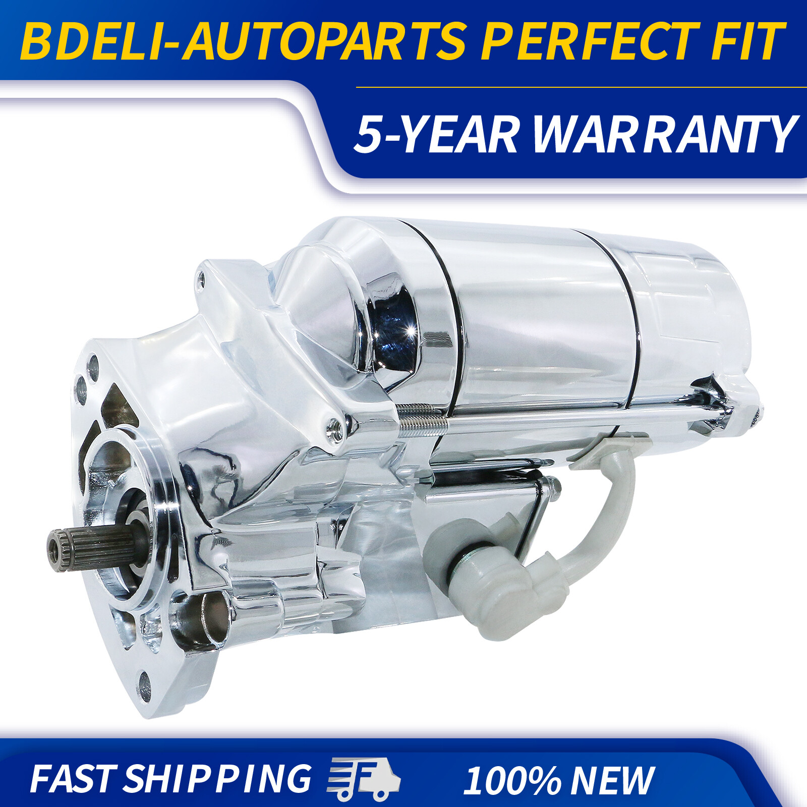 Starter Motor For Harley Davidson 1340cc 1450cc 1989 Chrome Power Rating 2.0kw