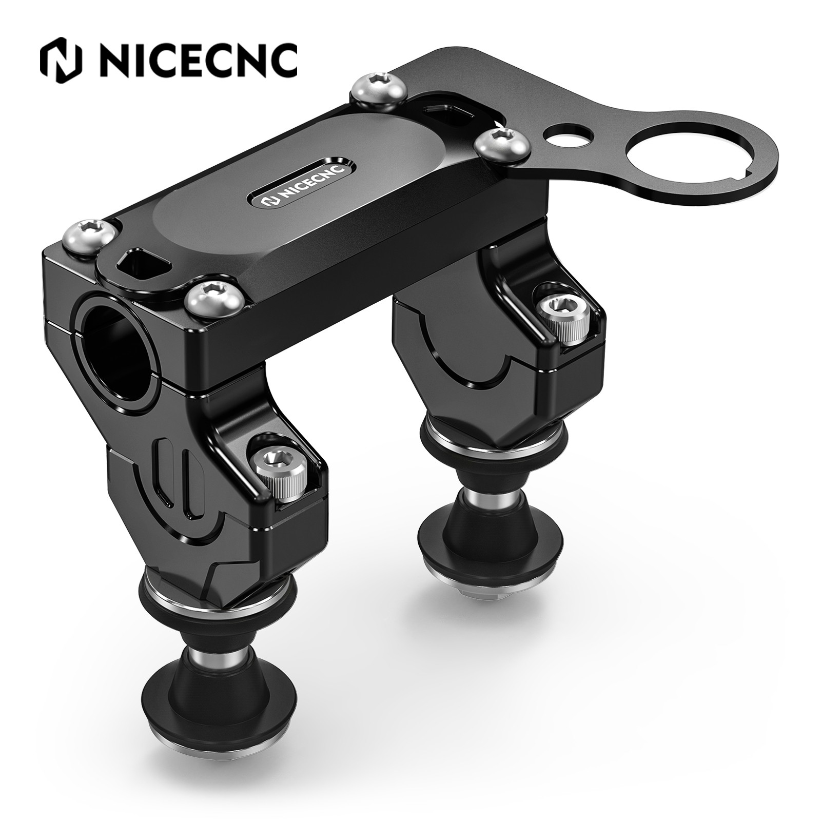 NICECNC HandleBar Riser Mount Clamp Kit For Suzuki DRZ400SM 2005-2023 2024 Black