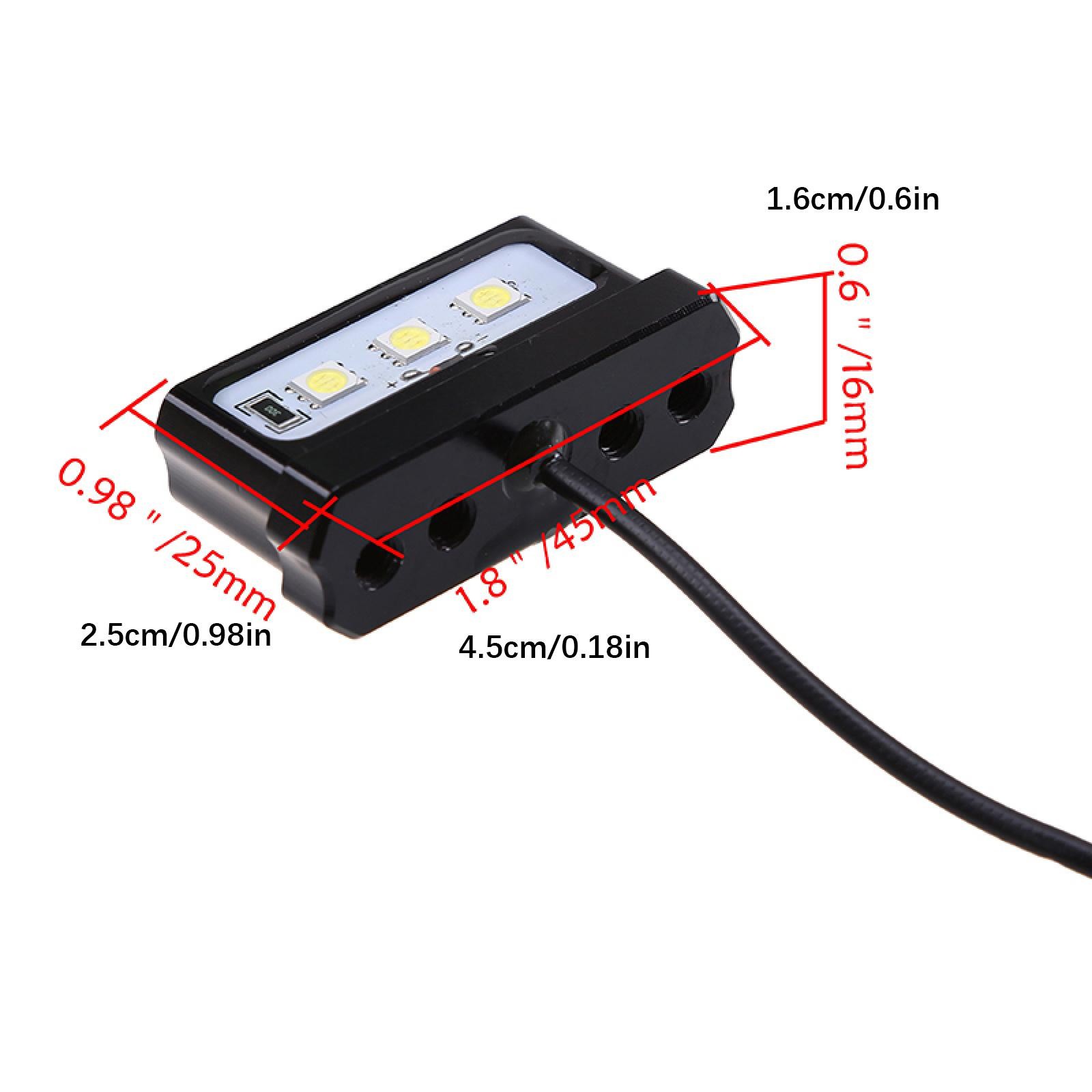 12V Universal CNC Aluminum Alloy Motorcycle White LED License Number Plate Light