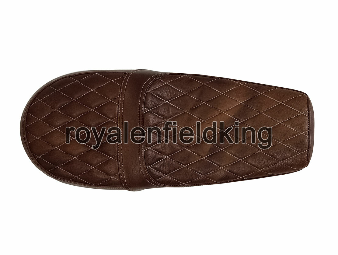 Fit For Royal Enfield GT & Interceptor 650 Customized Dual Leather Seat Brown D4