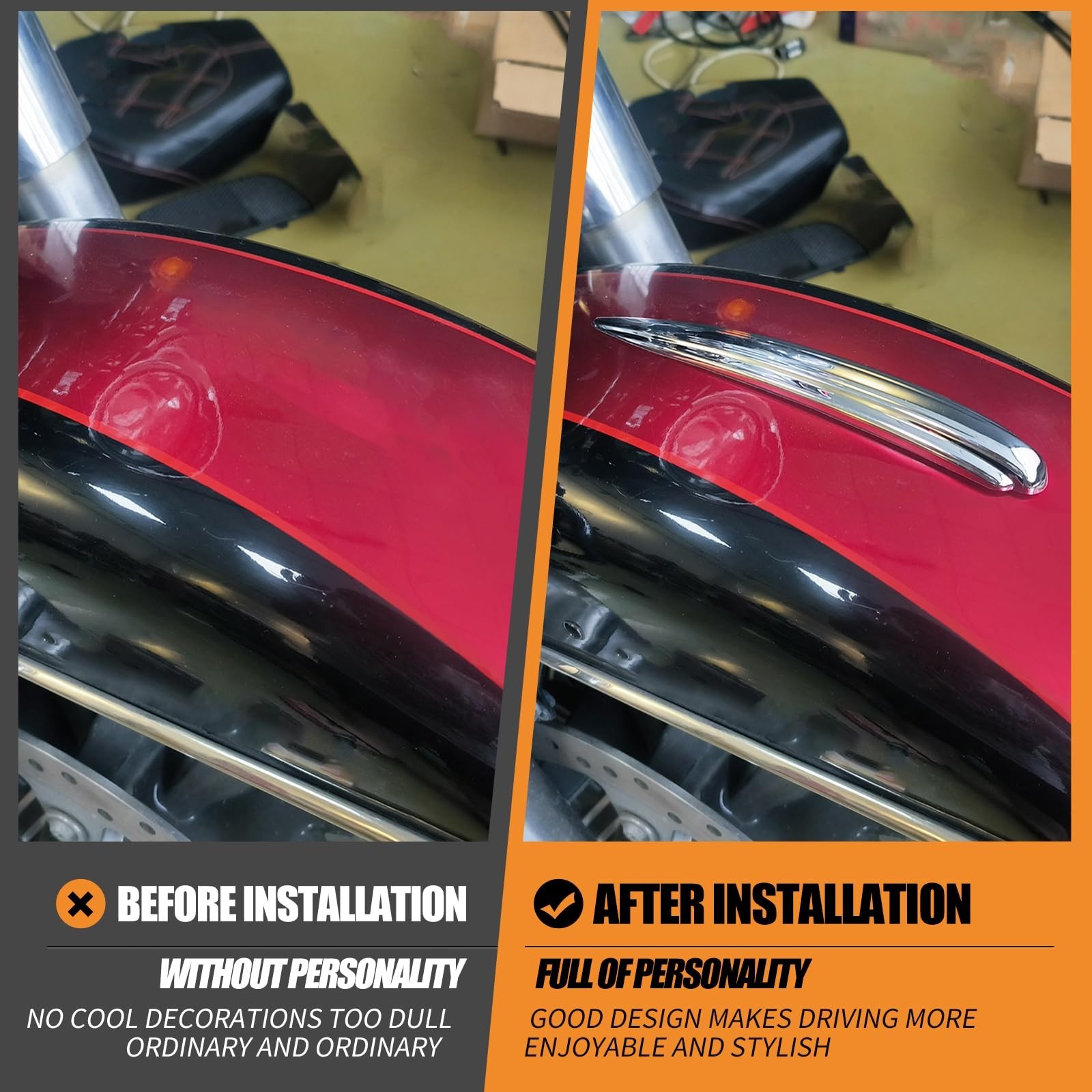 Chrome Front Fender Trim Accent for Harley Touring Road King Electra Glide Trike