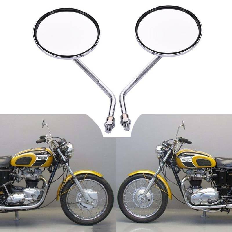 Motorcycle 10mm/M10 Chrome Round Rearview Mirror for Triumph Bonneville 650 T120