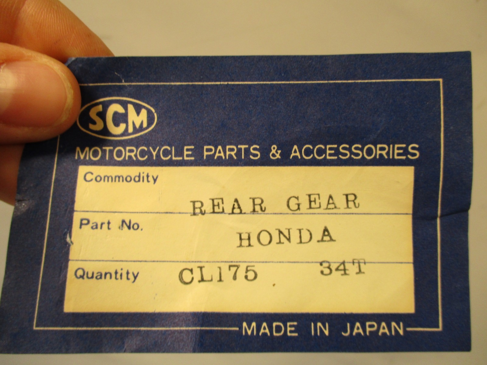 SCM HONDA CL175 SCRAMBLER REAR SPROCKET 34 TOOTH SCM-RS kc