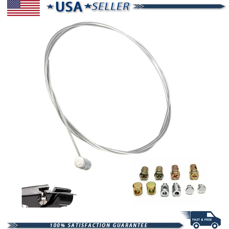 Motorcycle Throttle Clutch Brake Cable Repair Kit, Universal Ends, Silver