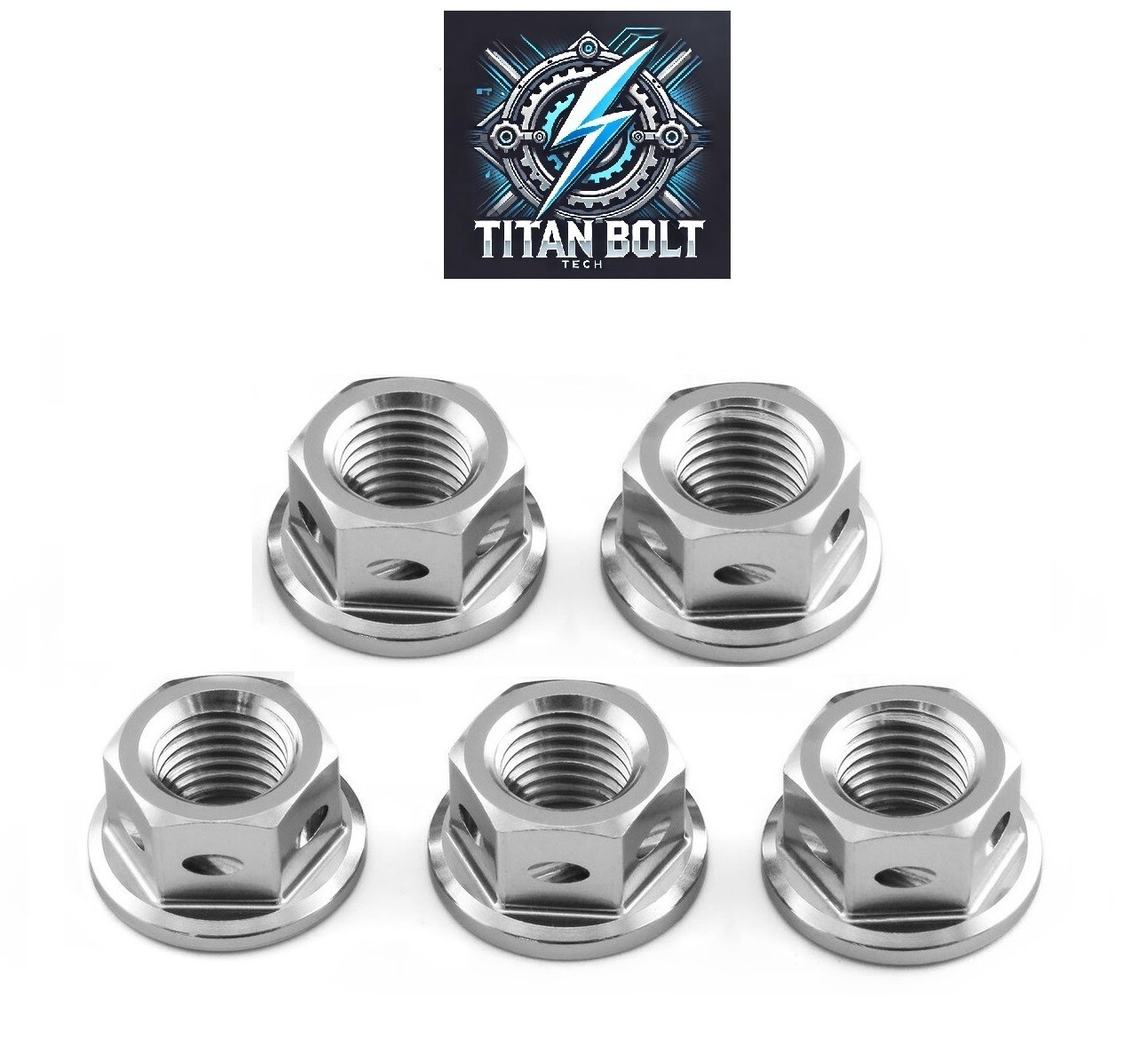 5 Suzuki GSXR1000 2001-2008 Titanium Rear Sprocket Drilled Race Safety Nuts