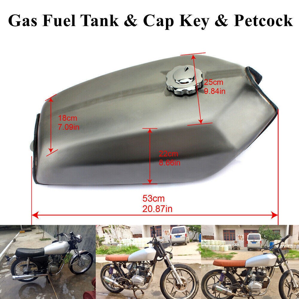2.4 Gal Universal Cafe Racer Vintage Gas Fuel Tank for HONDA CG125 CG125S CG250