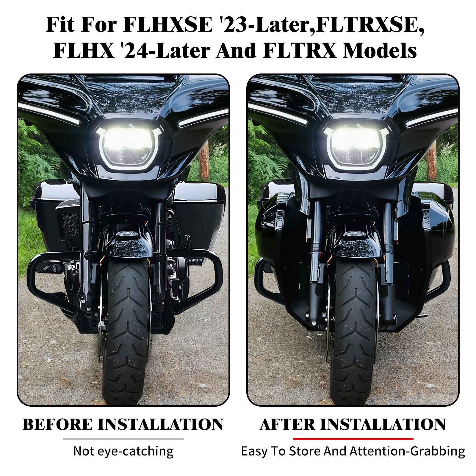 Engine Spoilers Guard Lowers Crash Bar Support Set For Harley Street Glide 24-Up
