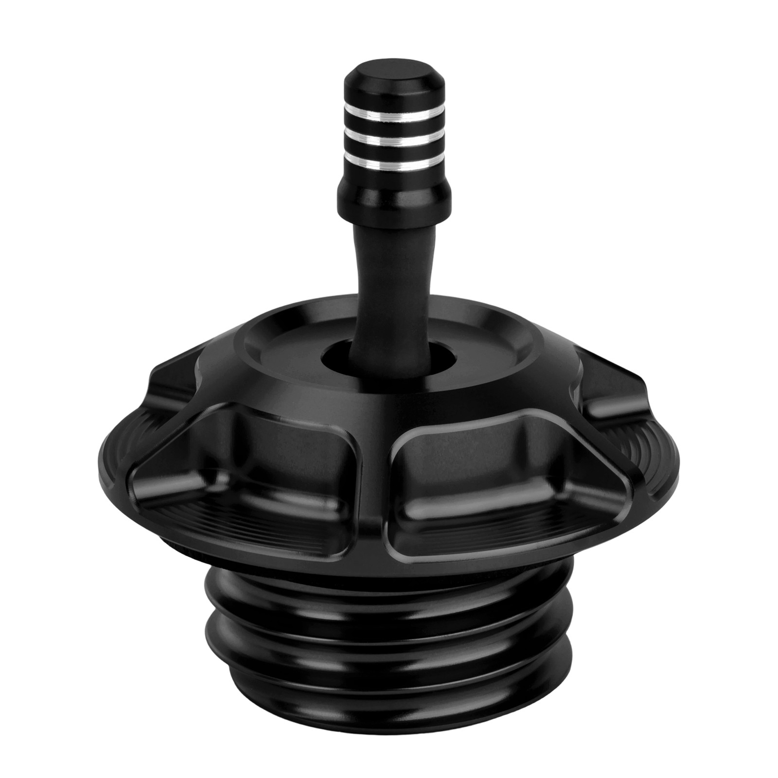 Black Vented Fuel Gas Tank Cap Vent Tube Universal For Harley Touring Softail