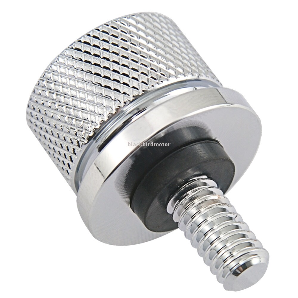 Black/Chrome Rear Seat Bolt Tab Screw Mount Cover Nut For Harley Davidson Dyna