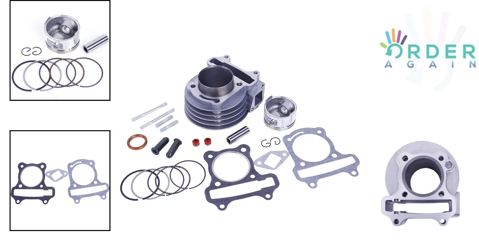 Performance Big Bore Cylinder Kit GY6 80cc 47mm Complete Rebuild for Scooter ATV
