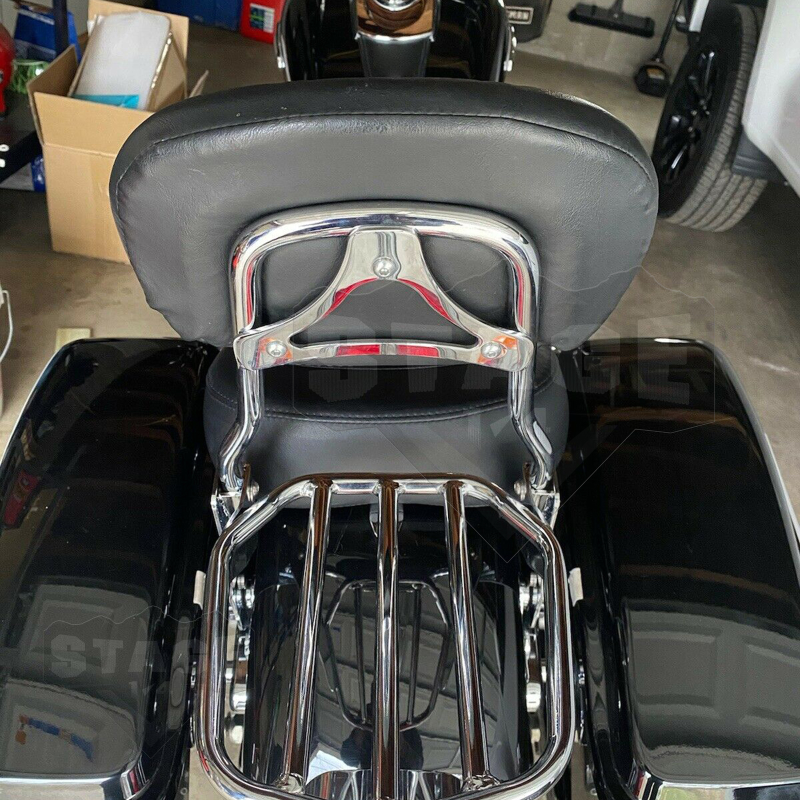 MOFUN Backrest Sissy Bar w/Luggage Rack For 2012-2016 Harley Dyna Switchback FLD