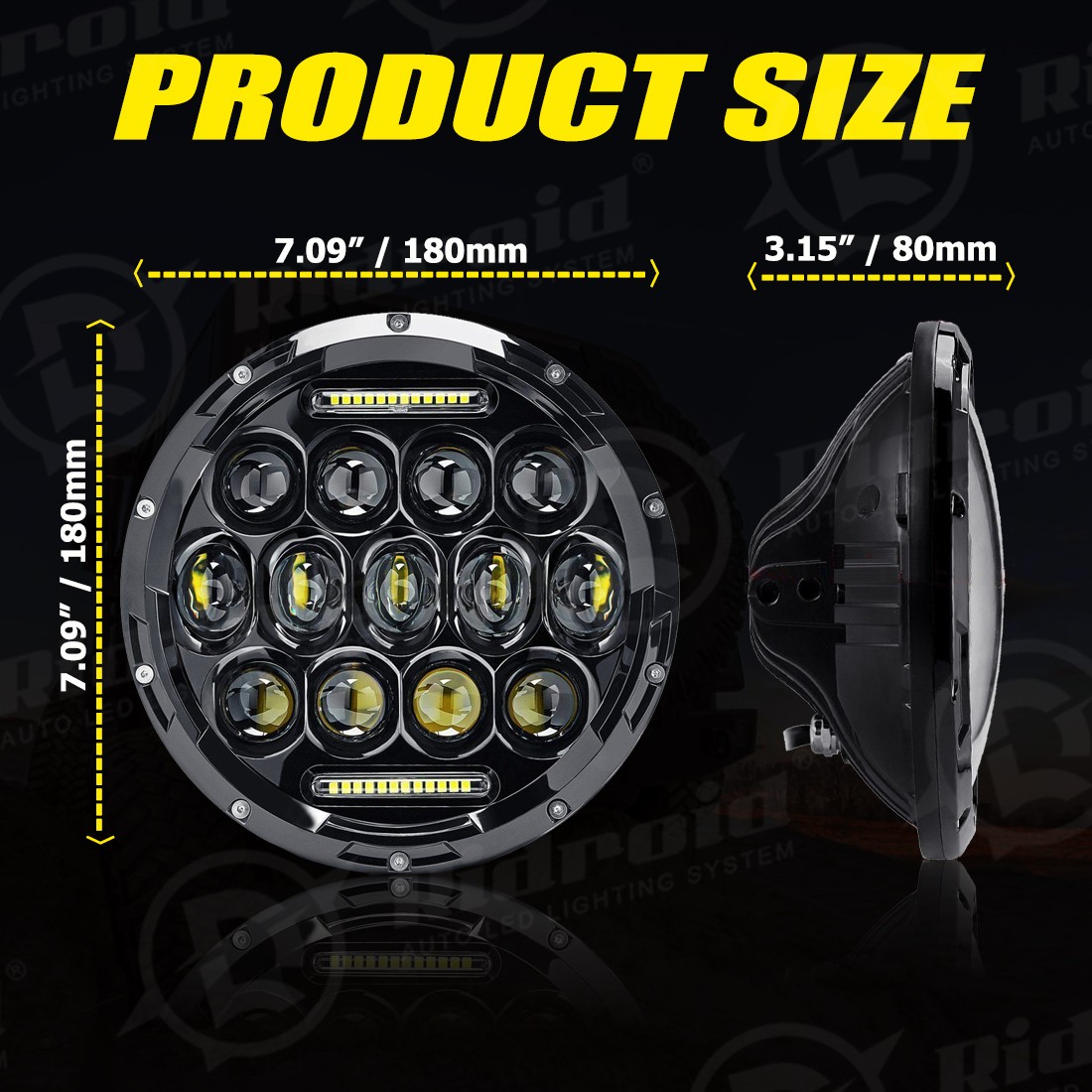 DOT 7″ inch Motorcycle Headlight Lamp Round LED Projector For Harley Cafe Racer