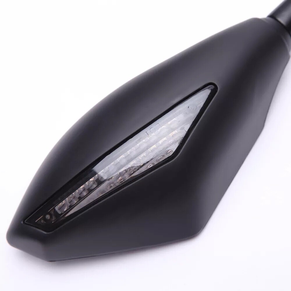 Motorcycle Rear View Mirrors w/ LED Turn Signal Light For Hyosung GT250R GT650R