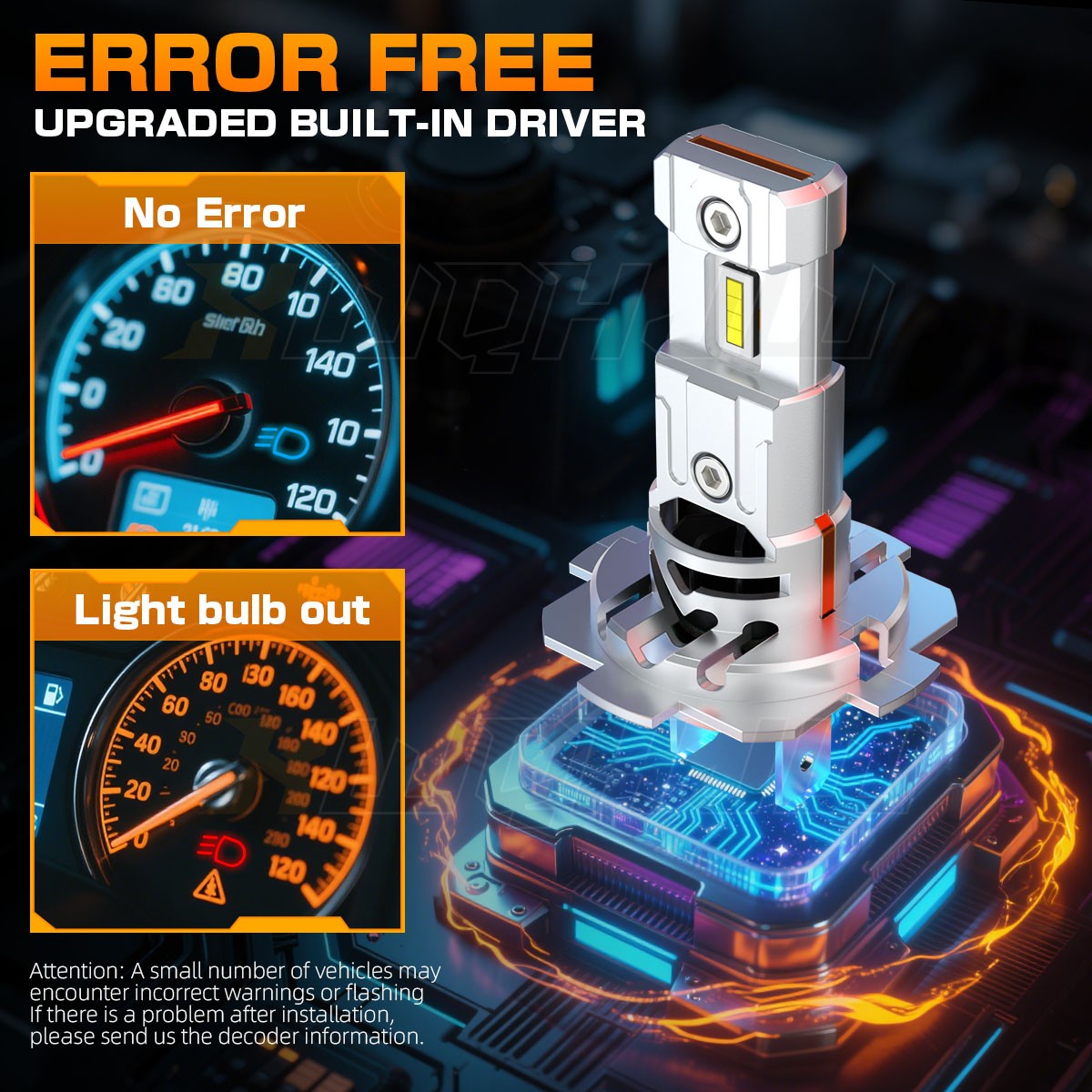XWQHJW H7 Bulbs 60000LM for ATVs & Powersports Wireless Fog Lights