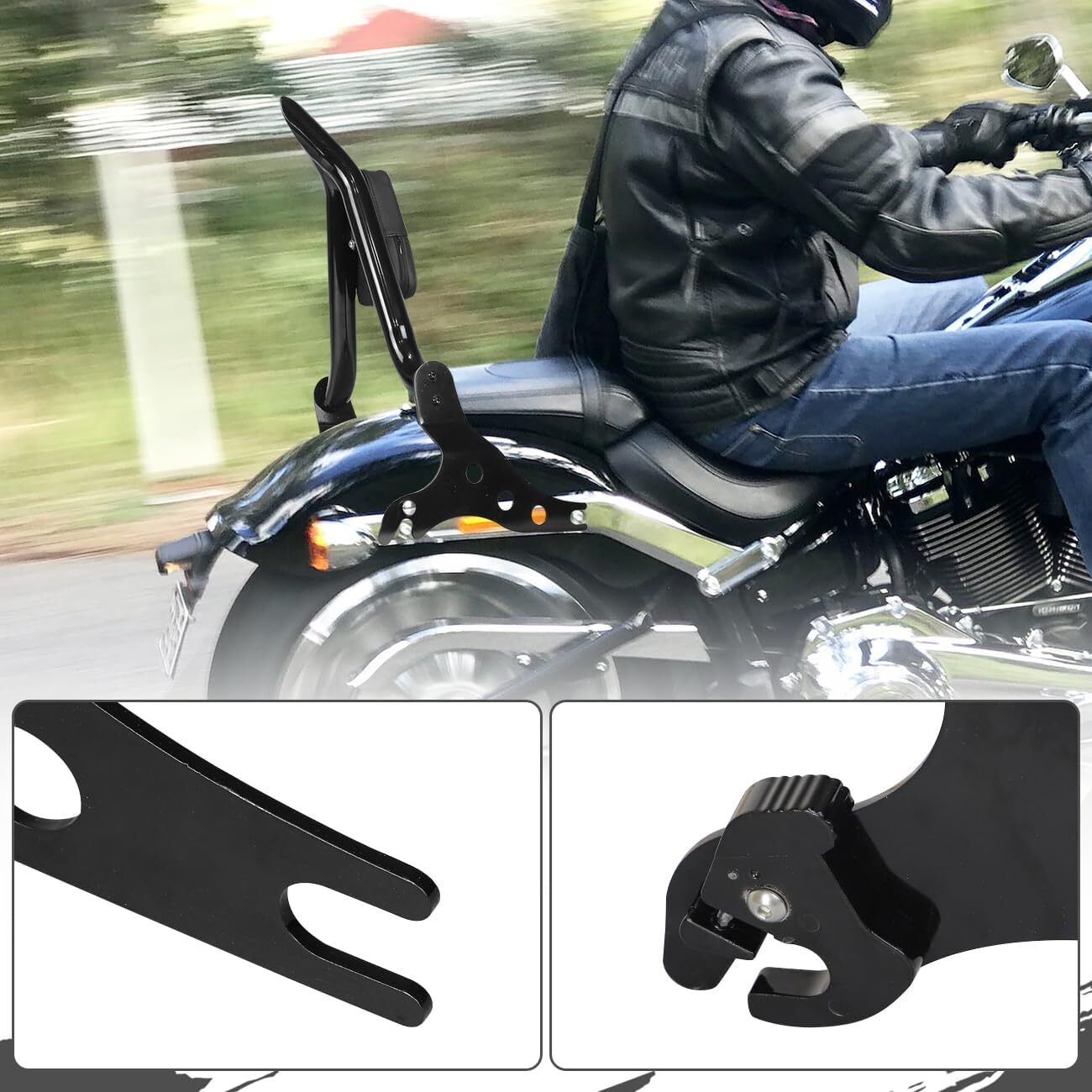 Passenger Backrest Sissy Bar For Harley Touring Road King Street Glide 2009-2024