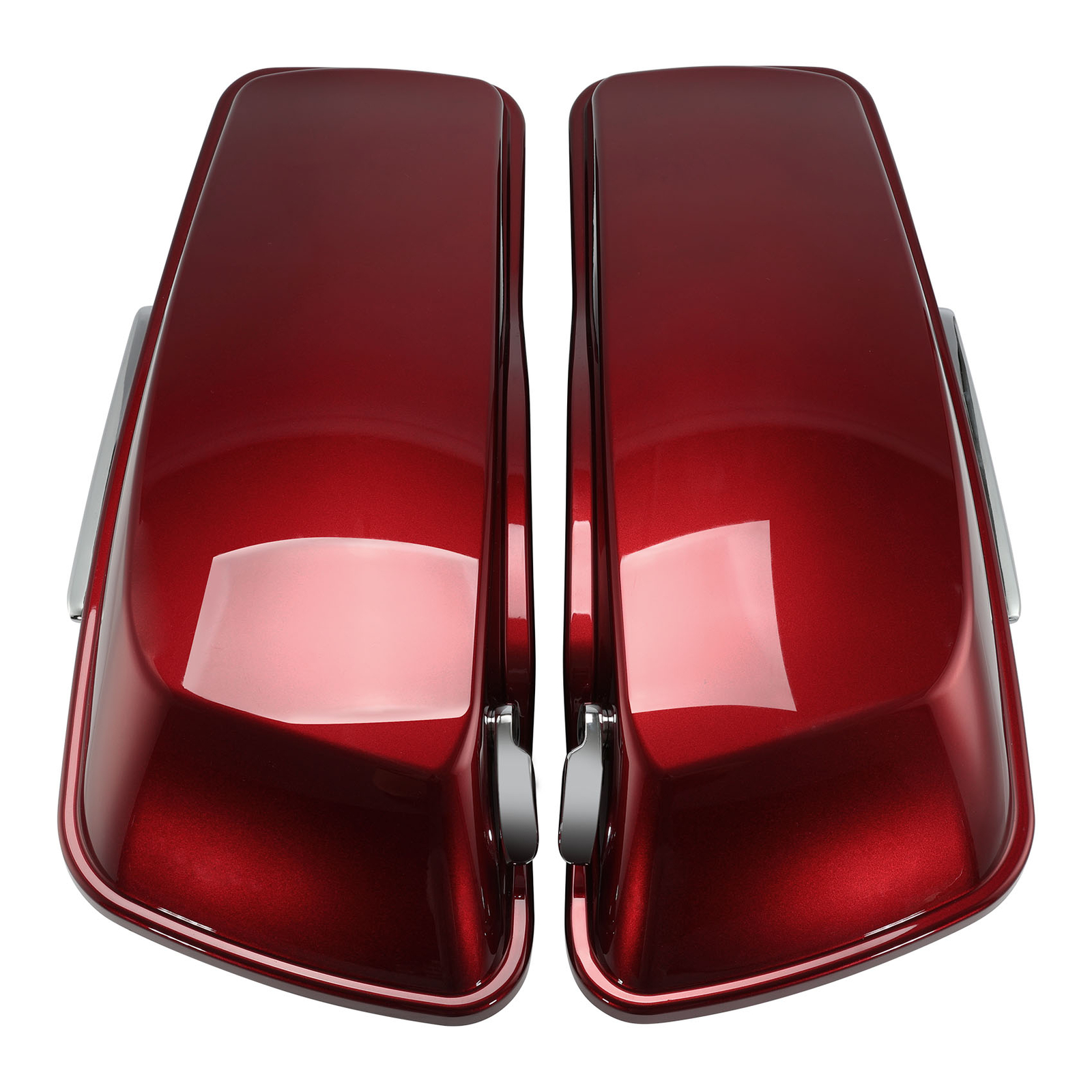 4″ Hard Extended Saddlebags Fit For Harley FLTRX 14-24 Velocity Red Sunglo