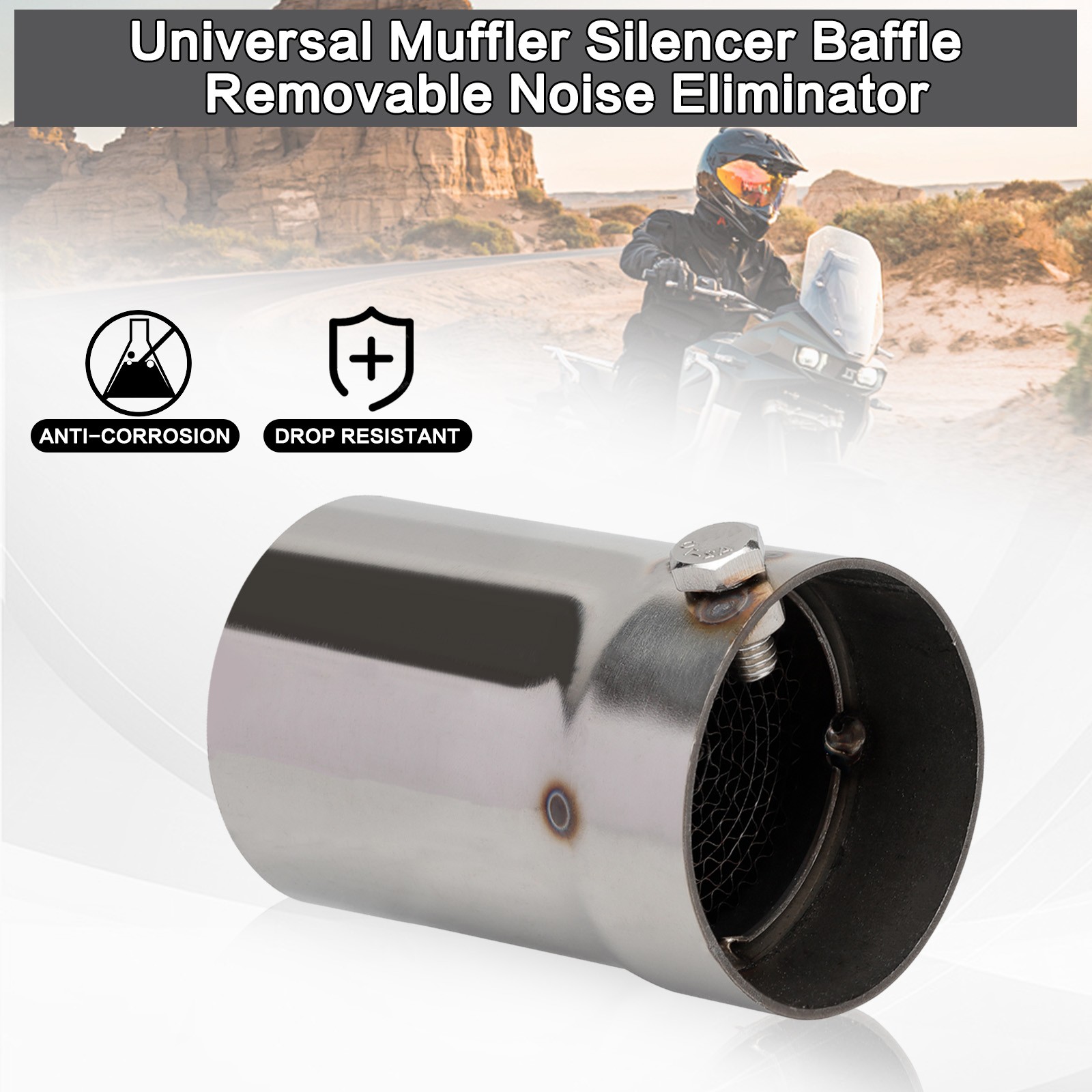 Universal Motorcycle Exhaust Muffler Pipe Can Insert Baffle DB Killer Silencer