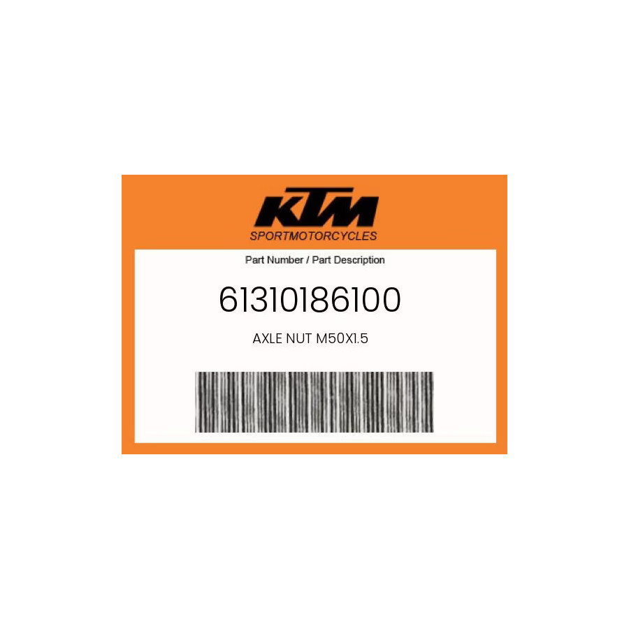 KTM Genuine Axle Nut M50X1.5 – 61310186100