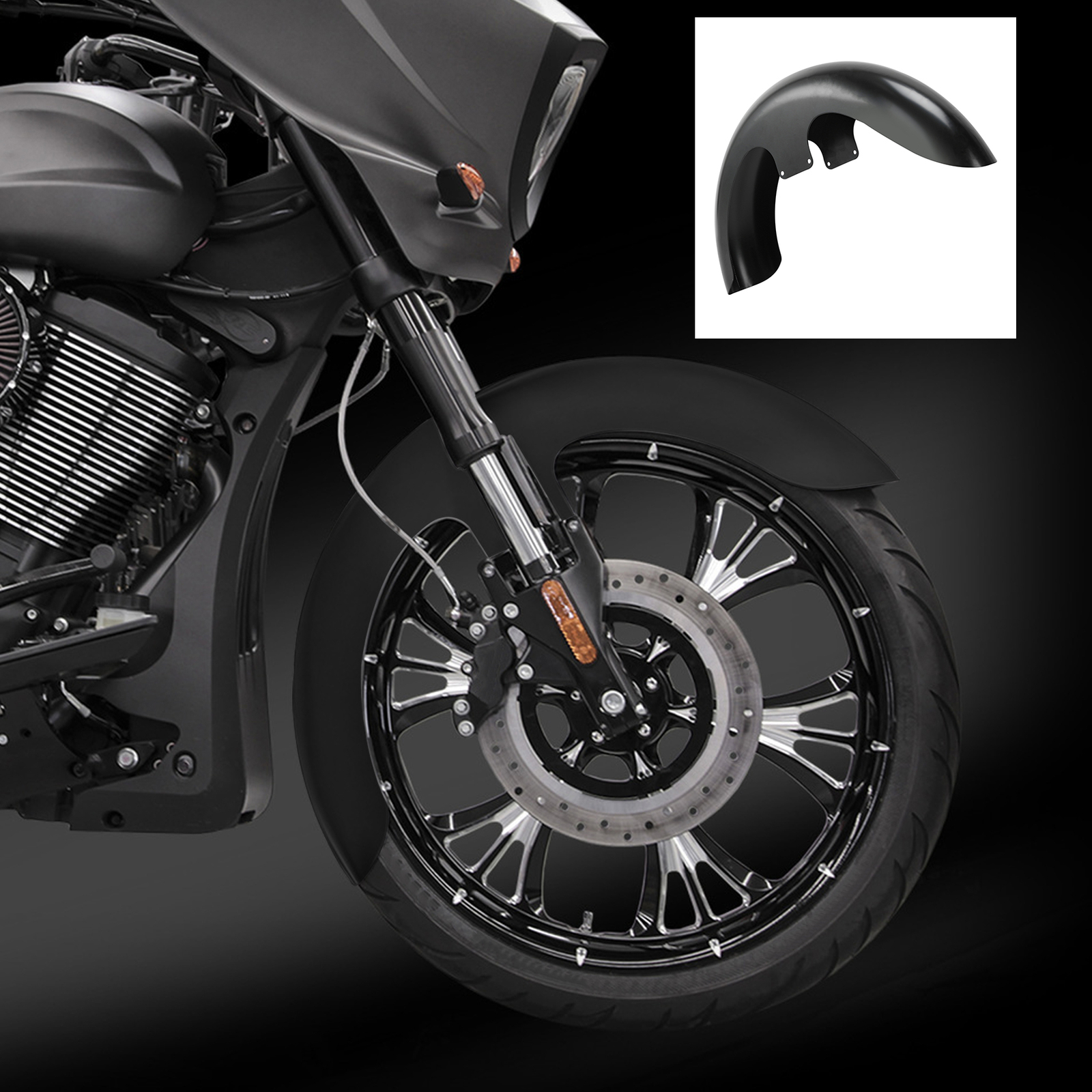23″ Wrap Front Fender Fit For Harley Touring Street Glide Baggers 2014-2023 18