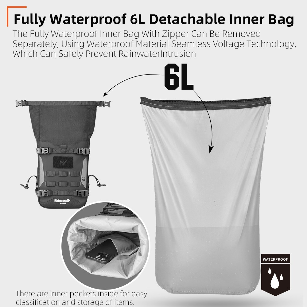 Rhinowalk Motorcycle Bumper Bag Waterproof Frame Crash Bar Pack Outdoor Tool Bag