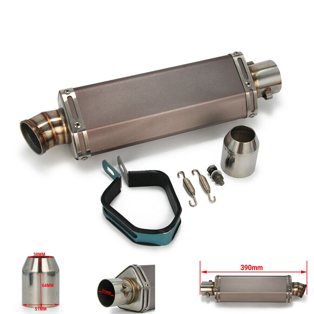 Universal Hexagon Exhaust Muffler 1.5-2″ Inlet Slip On For ATV Dirtbike Scooter