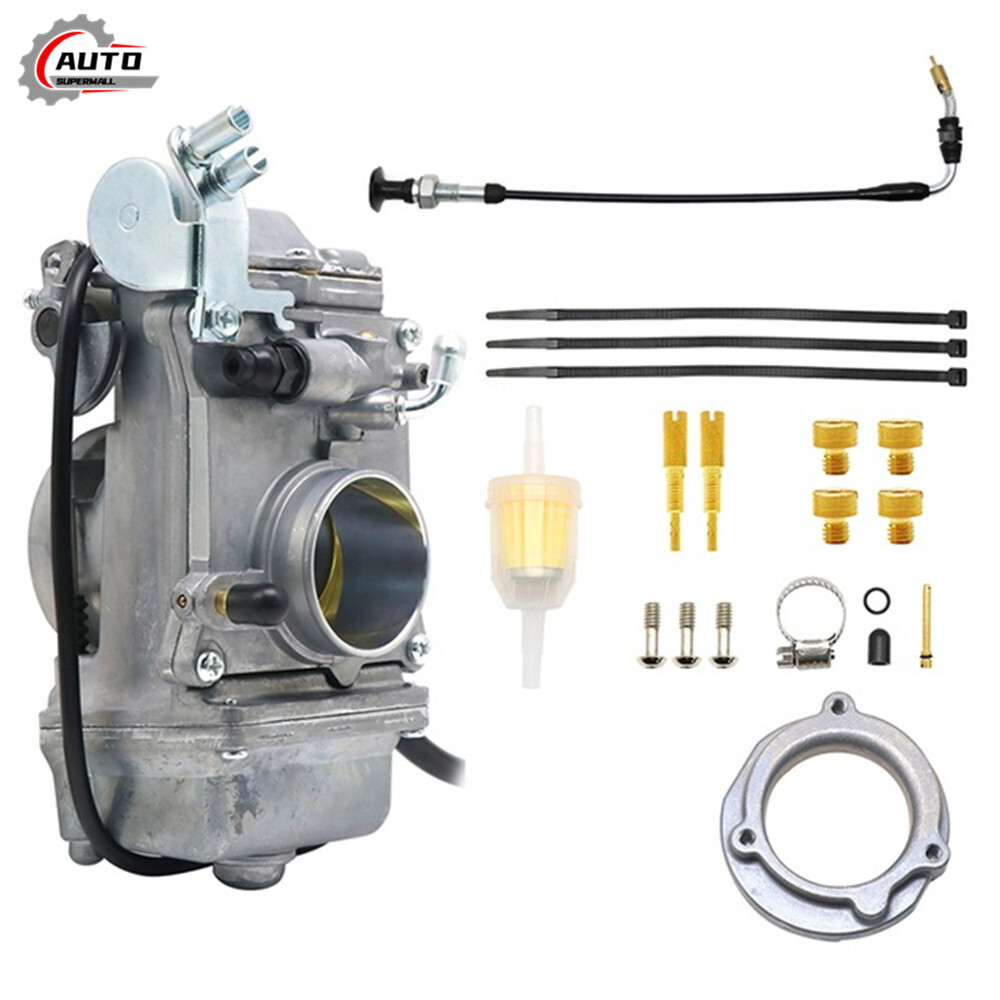 New Carburetor & Choke Cable for Mikuni 42mm Harley HSR42 Evo Twin Cam TM42-6 US