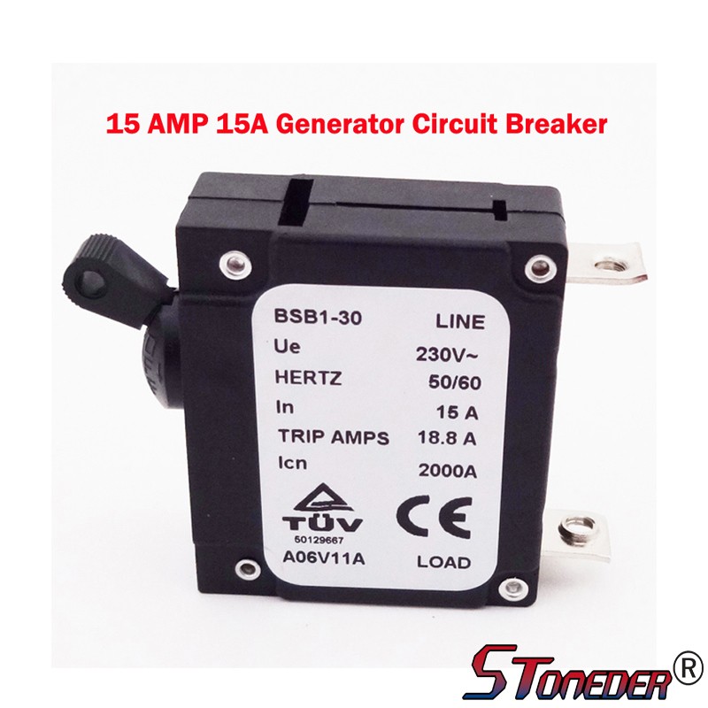 230V 15A In Circuit Breaker 18.8A Trip Amps BSB1-30 2000A 50/60 HERTZ Generator