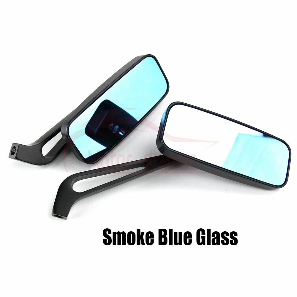 Black Motorcycle Rearview Side Mirrors 8mm 10mm Mount For Kawasaki Suzuki Honda