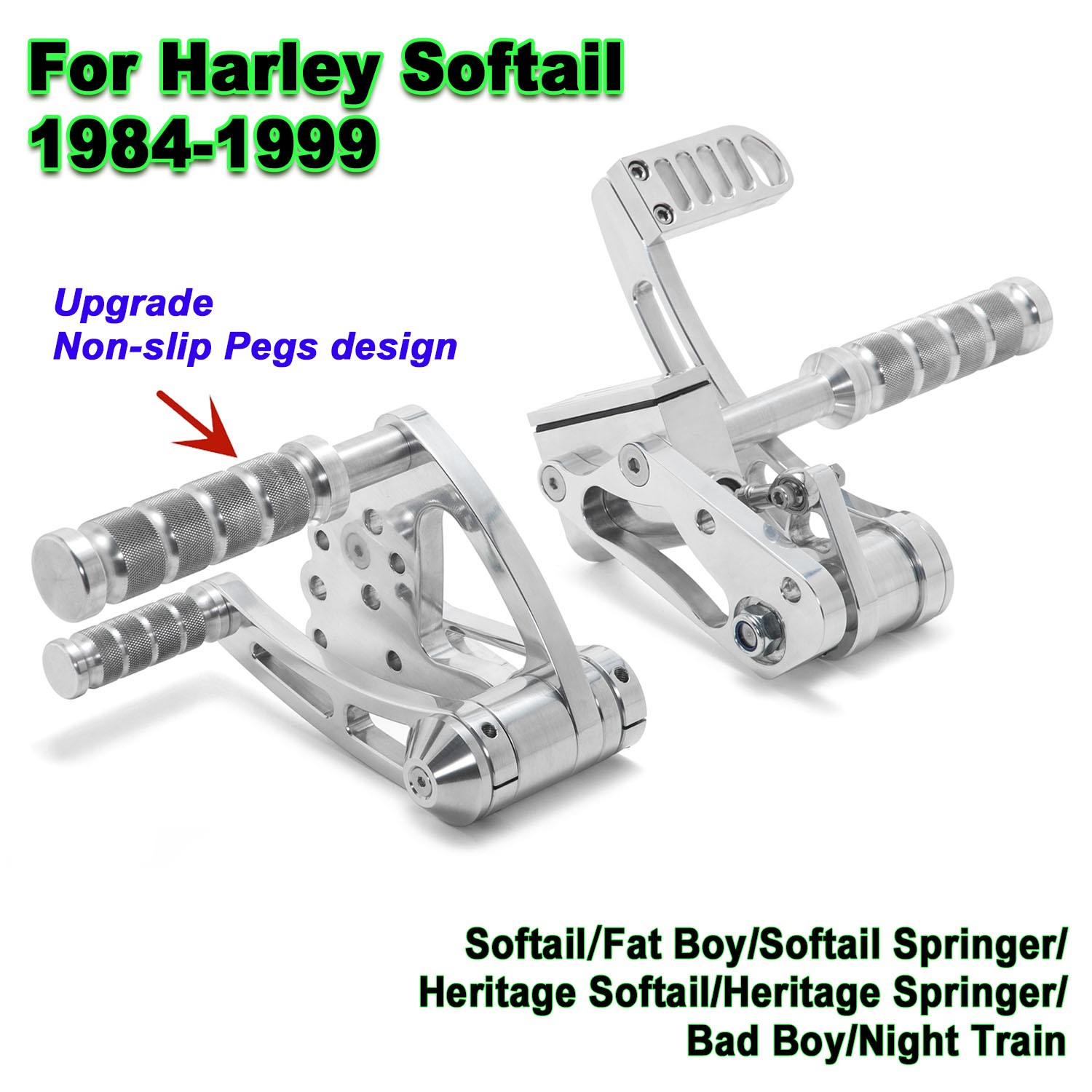 Upgrade Forward Controls Footpegs for Harley Softail FatBoy Standard 1984-1999
