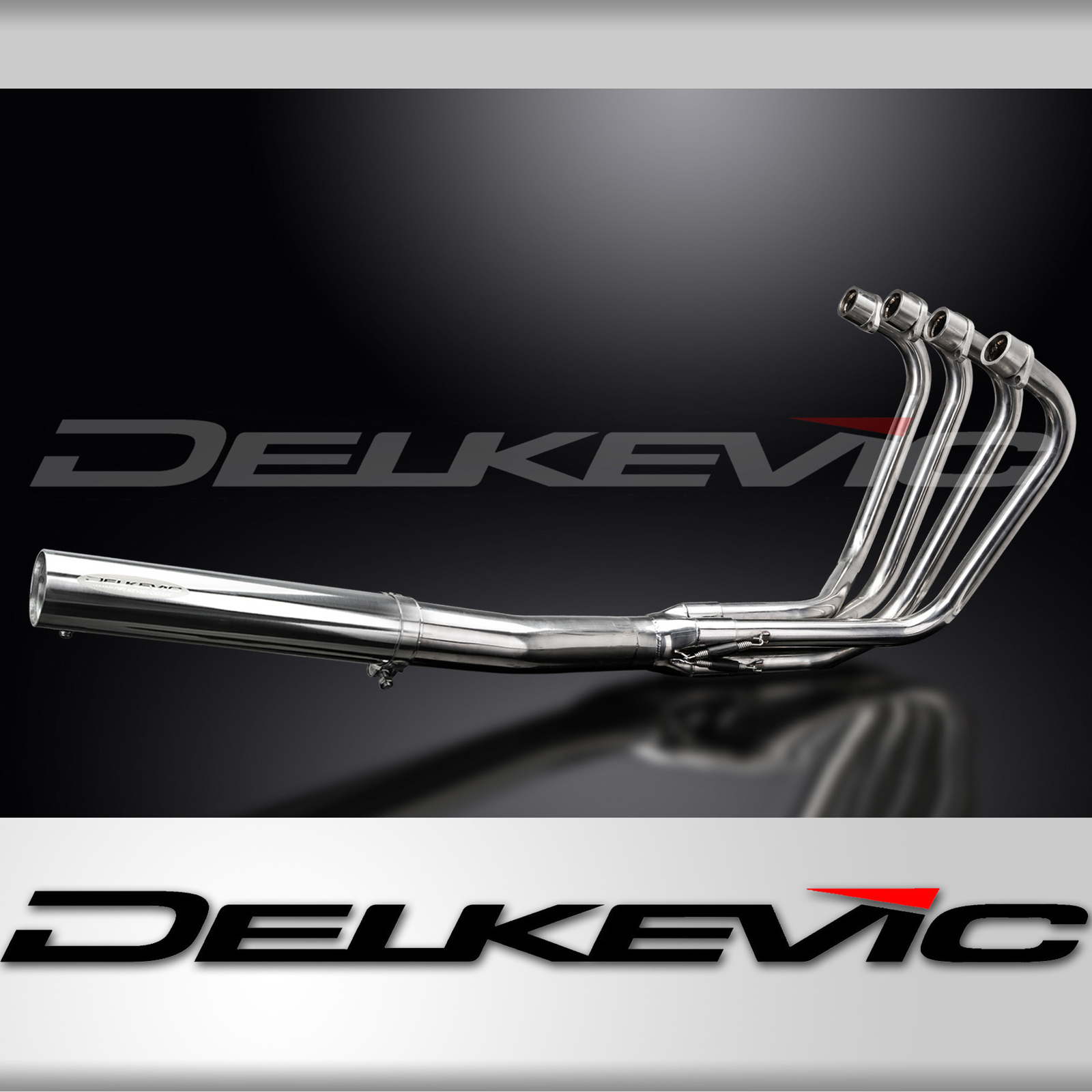 Suzuki GS850 1979-1981 Complete Delkevic Exhaust 4-1 Stainless Straight Muffler