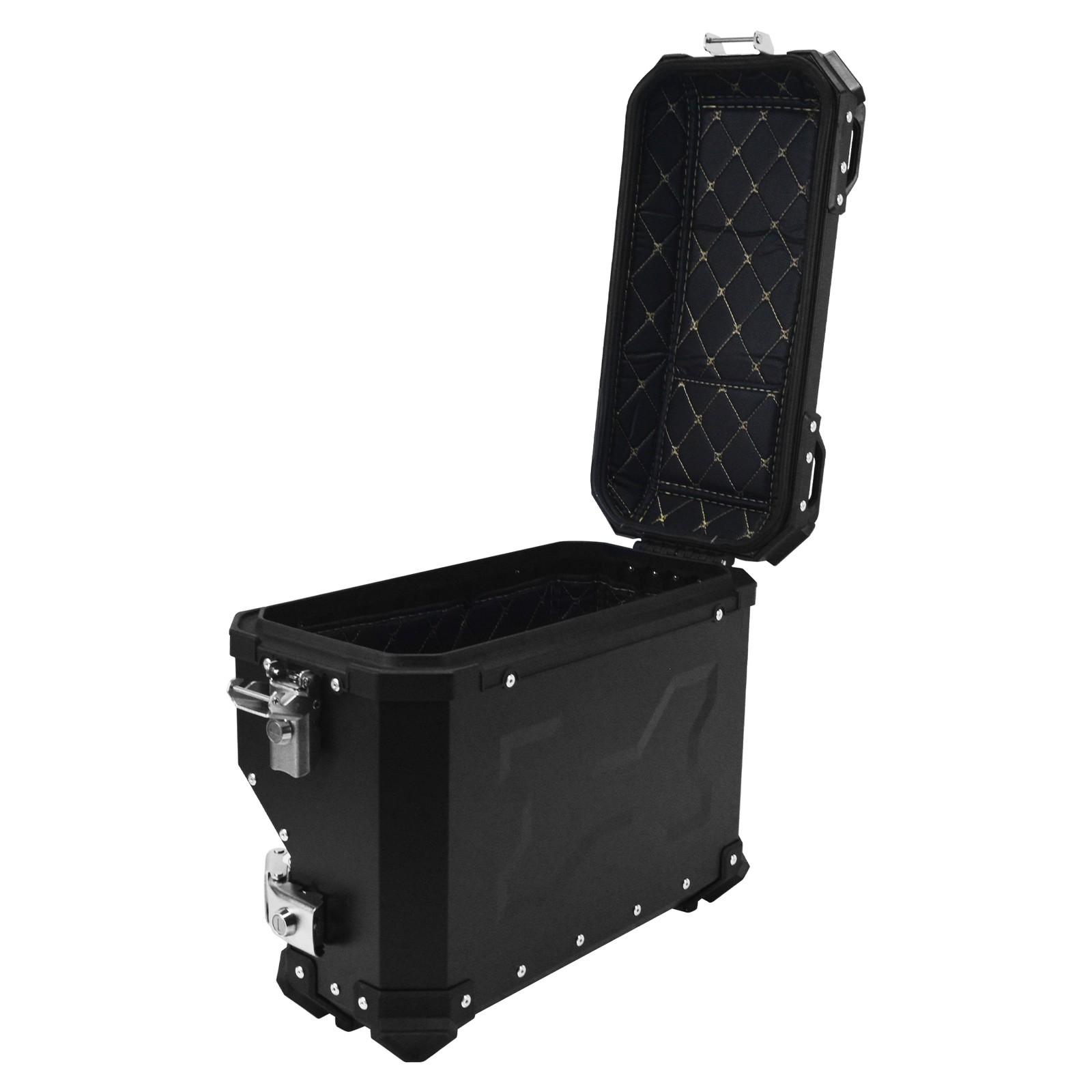 38L Tour Hard Side Saddlebag Trunk Box Motorcycle Panniers Side Case X Black