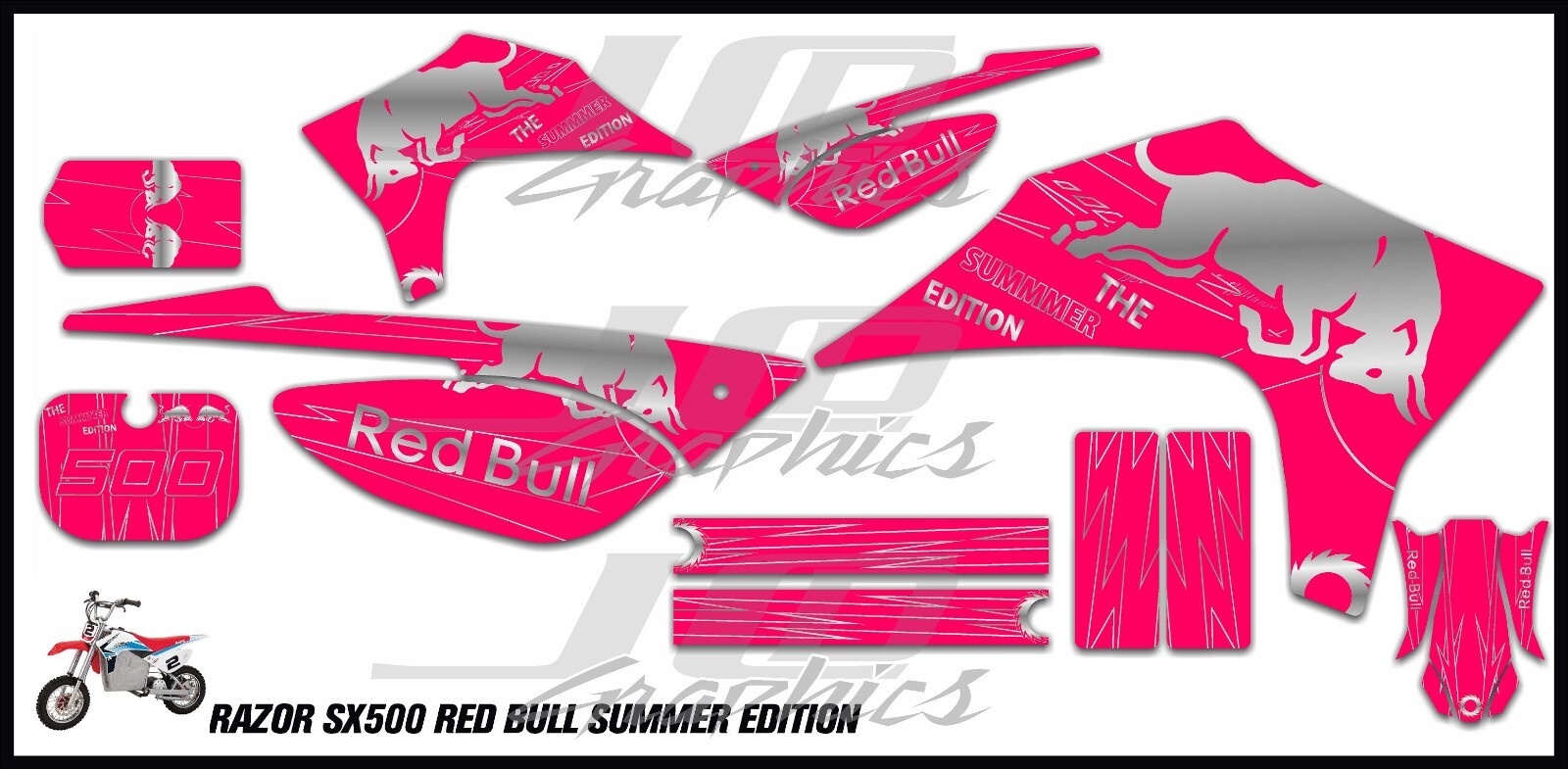 Razor SX500 graphics kit decals THICK AND HIGH GLOSS
