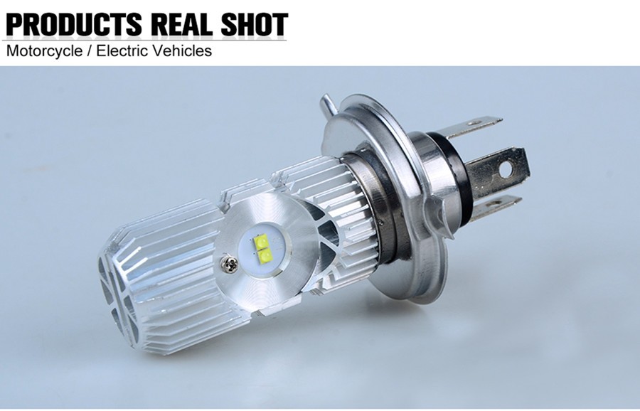 H4 LED Motorcycle ATV UTV Headlight 20W 1400LM 12V 6500K White Hi/Lo Bulb Lamp